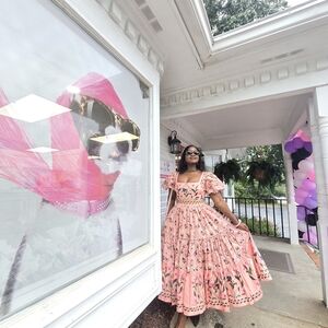 Agua by Agua Bendita Pink Floral Tiered Maxi Dress